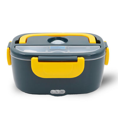 Self Heating Electric Lunch Box 1.5L Electric Lunch Box Dual Use for Home and Car Grayish Yellow