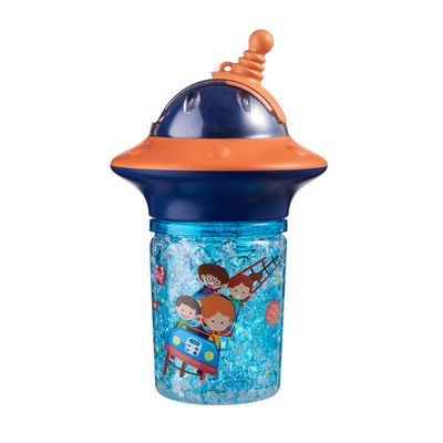 Colorful Animal Pattern Kids Cups with Sealed Lids and Leakproof Sippy Straw
