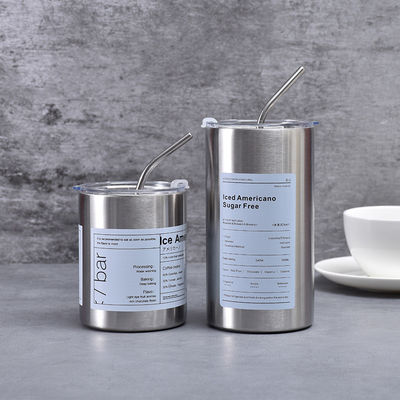 Thermal Tea / Coffee Thermos 304 Stainless Steel Portable Water Bottle With Straws