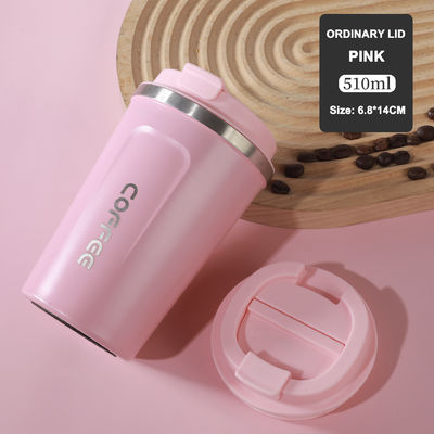 Pink Vacuum Insulated Double Wall Reusable 304 Stainless Steel Travel Thermos Water Cup
