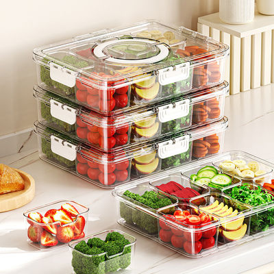Transparent Plastic 8-divided Lunch Box Storage Box Insurance Container Box Refrigerator Fresh-keeping