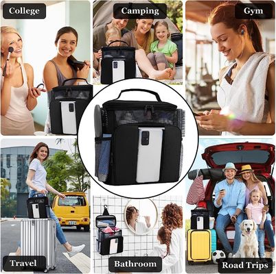 Black And Pink Thermal Insulated Rectangular Toiletry Travel Organizer For Food
