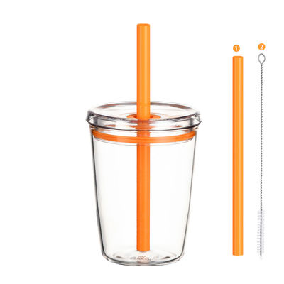 8.5*11.5cm Plastic Cups with Straws for Kids Safe and Eco-Friendly Choice
