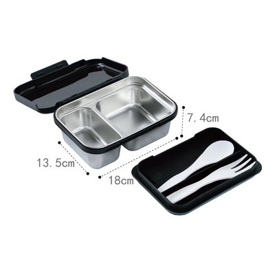 2 Compartments Metal Lunchbox Keep Your Food Fresh and Secure for Any Occasio With Tableware