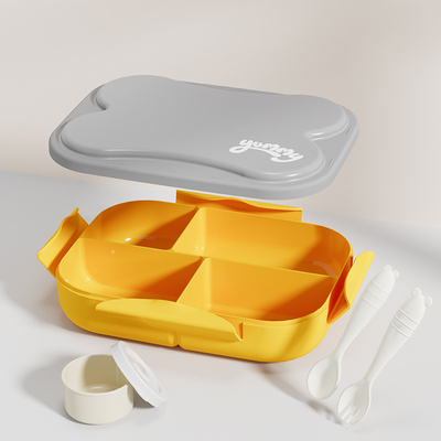 4 Compartments Bento Box for Microwave and Dishwasher Safe Food Storage Container