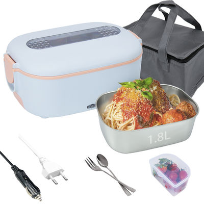 80W Fast Heating Electric Lunch Box, 1.8L Larger Capacity Food Warmer 3-in-1 Portable Heated Meal Prep Container for Adults, US Standard